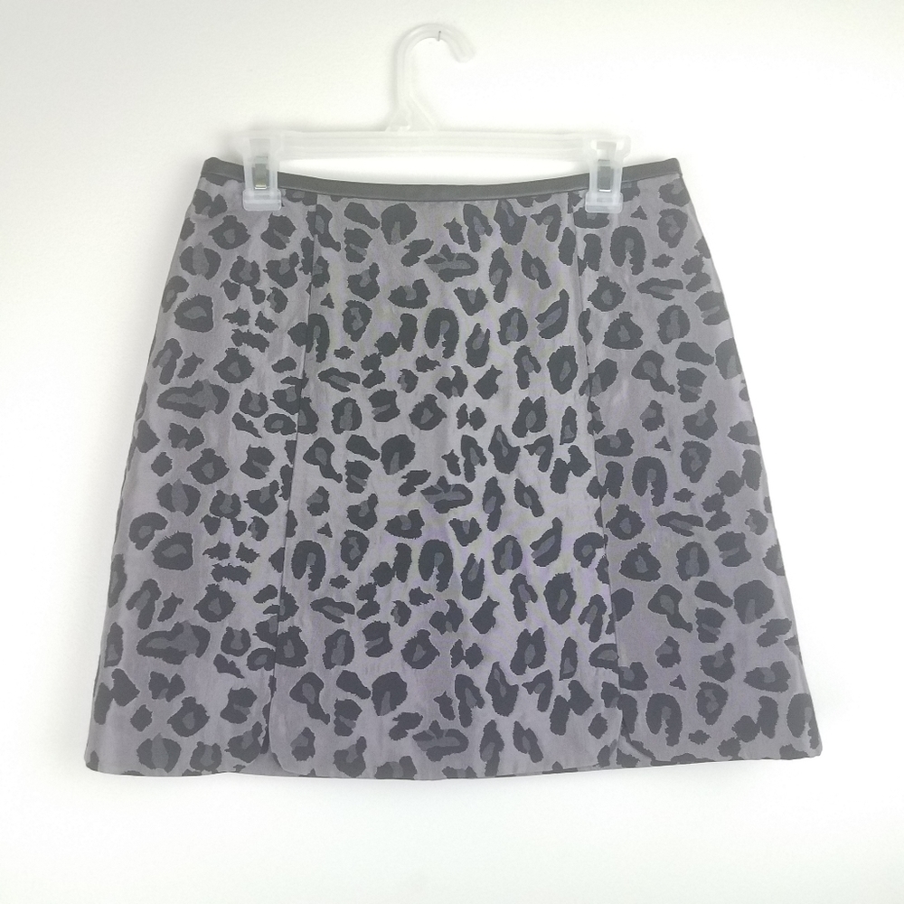 Oasis Leopard Print Jacquard Mini Skirt 10
